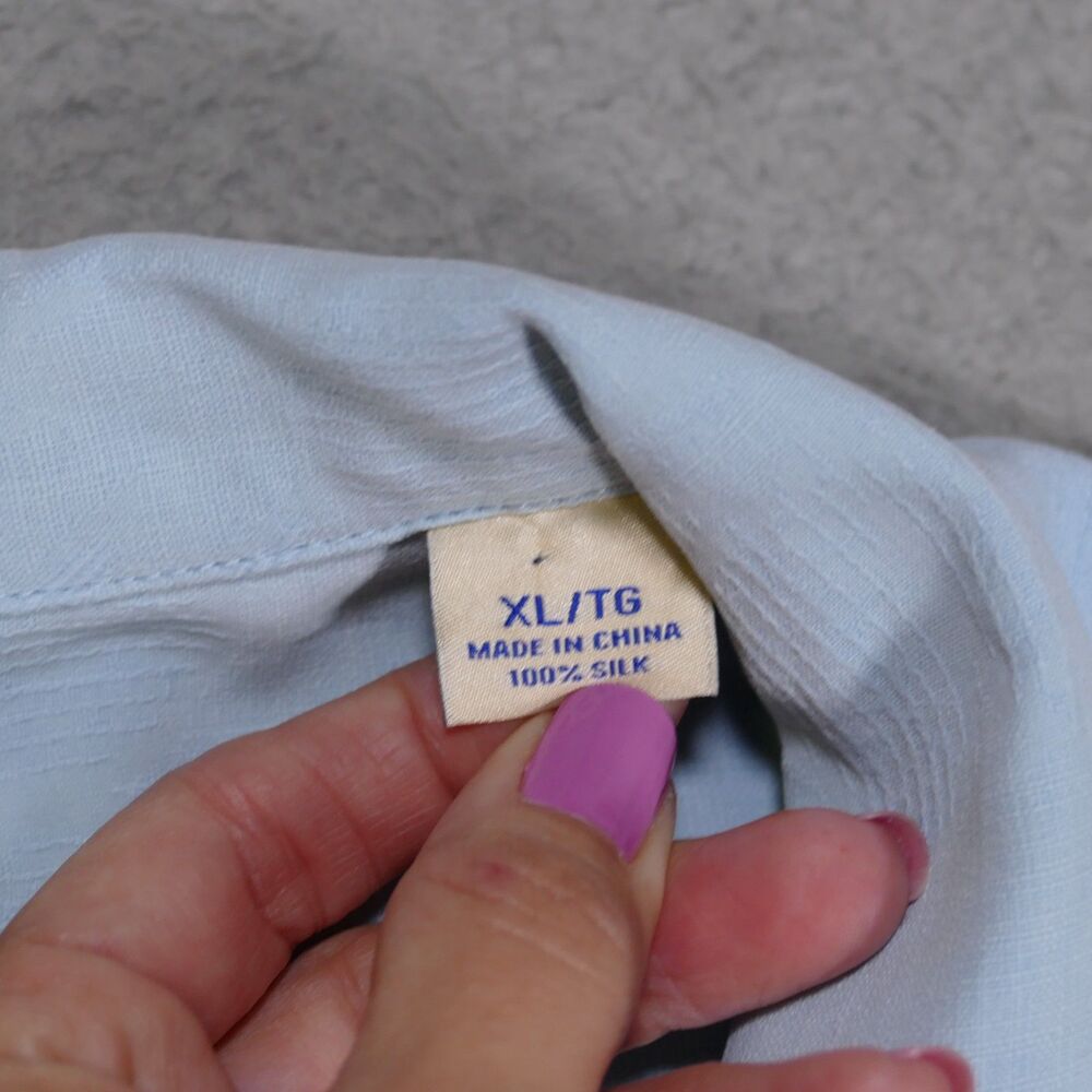 Tommy Bahama Disney Mickey Mouse Silk Camp Shirt Blue Embroidered Mens XL - Picture 11 of 13